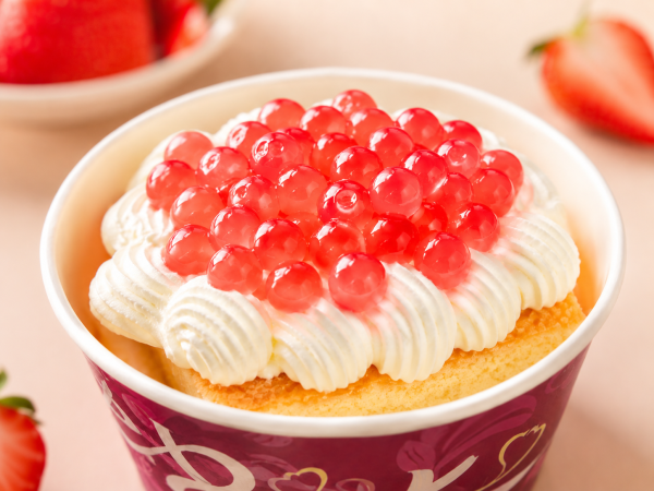 strawberrymilkcake Bobamisu Milkcake - Strawberry Flavoured Popping Balls and Syrup